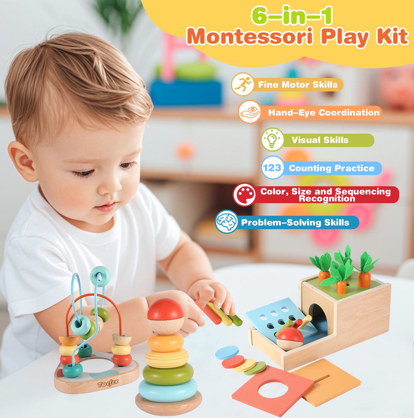 Montessori Toys Kit for Babies 12 Months+