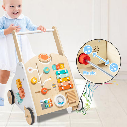 Wooden Baby Walker with Music Box